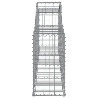 vidaXL Arched Gabion Basket 300x30x60/80 cm Galvanised Iron