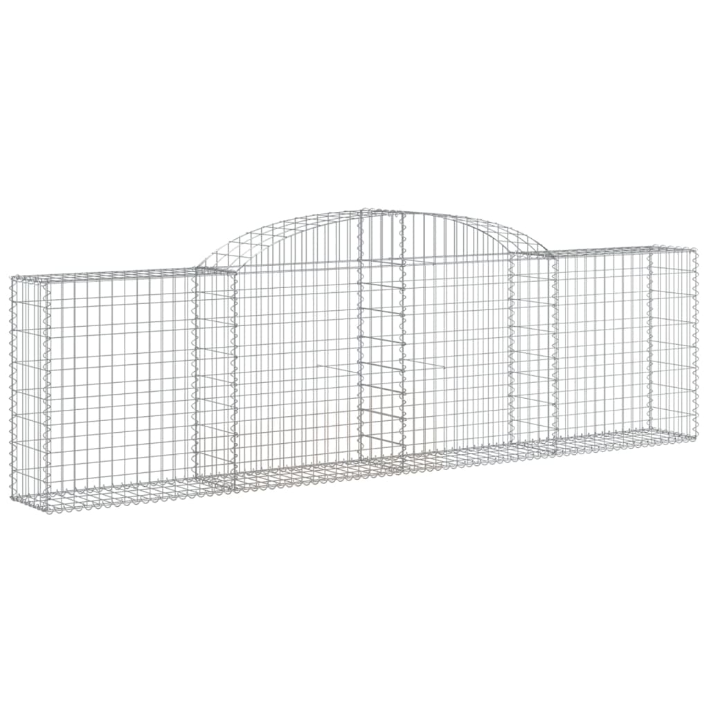 vidaXL Arched Gabion Basket 300x30x80/100 cm Galvanised Iron