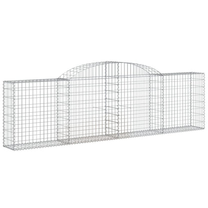 vidaXL Arched Gabion Basket 300x30x80/100 cm Galvanised Iron