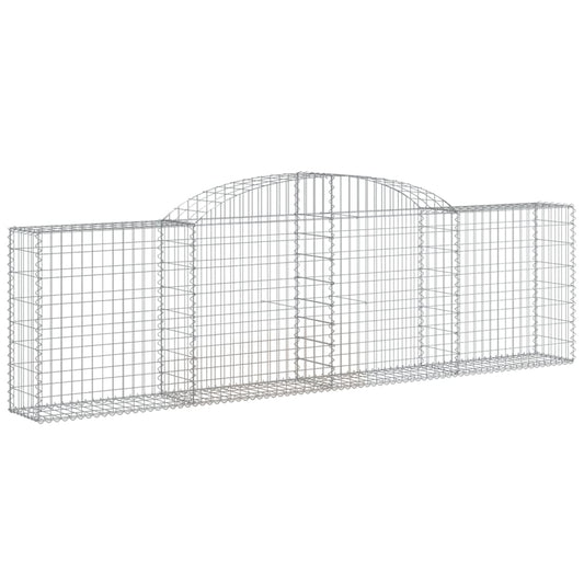 vidaXL Arched Gabion Basket 300x30x80/100 cm Galvanised Iron