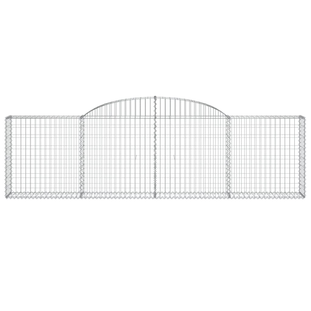 vidaXL Arched Gabion Basket 300x30x80/100 cm Galvanised Iron