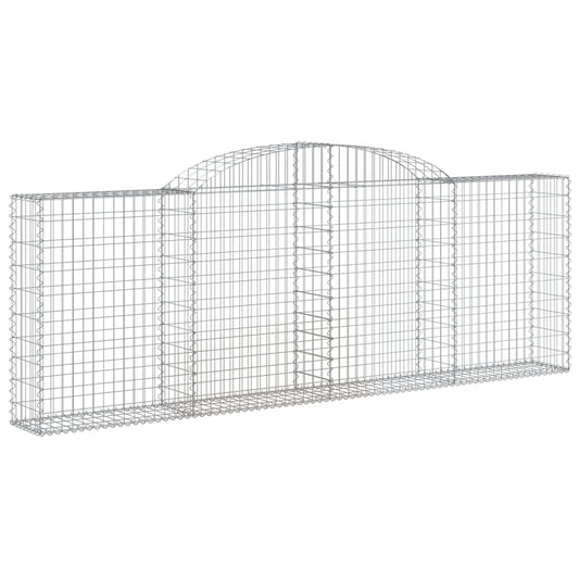 vidaXL Arched Gabion Basket 300x30x100/120 cm Galvanised Iron