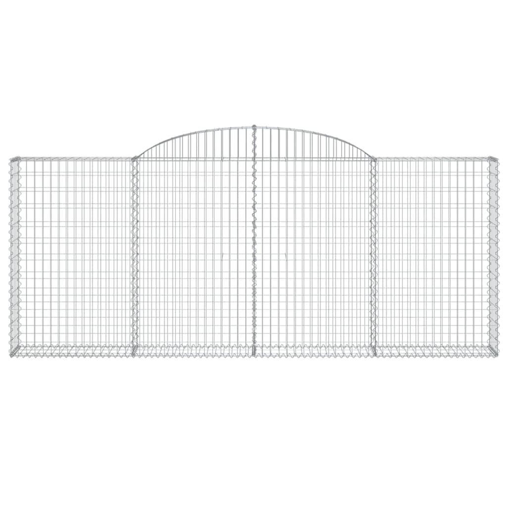 vidaXL Arched Gabion Basket 300x30x120/140 cm Galvanised Iron