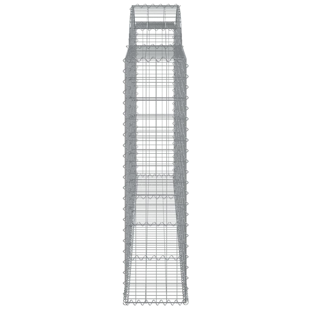 vidaXL Arched Gabion Basket 300x30x120/140 cm Galvanised Iron