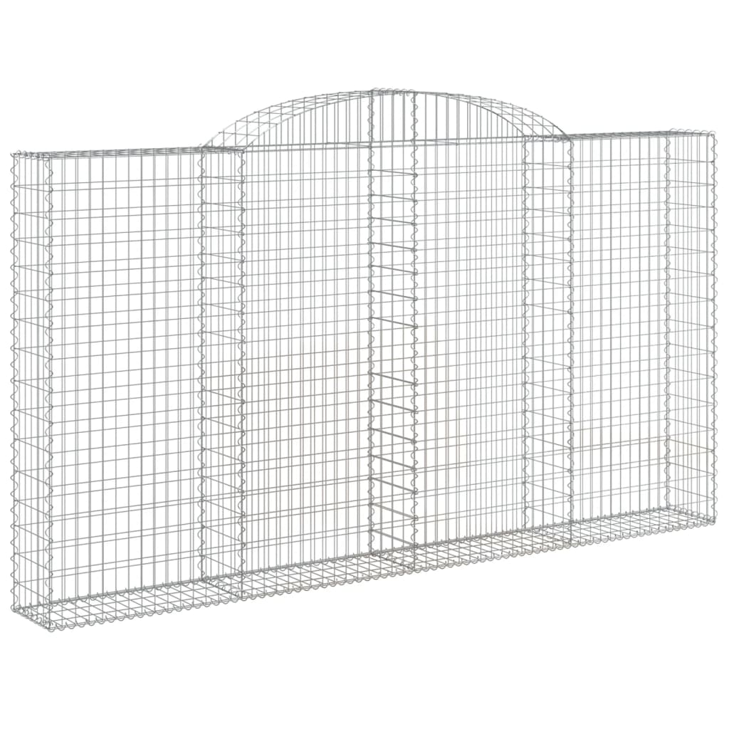 vidaXL Arched Gabion Basket 300x30x160/180 cm Galvanised Iron