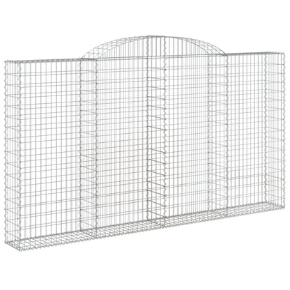 vidaXL Arched Gabion Basket 300x30x160/180 cm Galvanised Iron