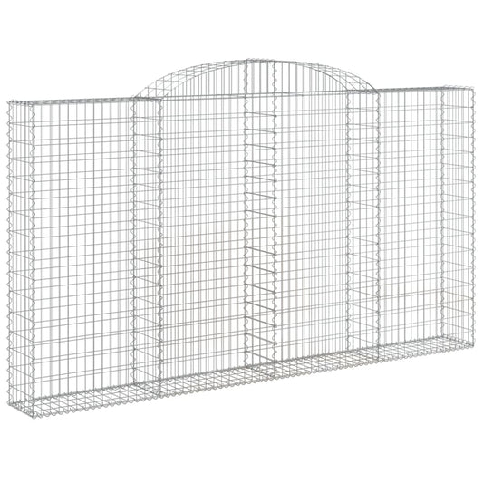 vidaXL Arched Gabion Basket 300x30x160/180 cm Galvanised Iron