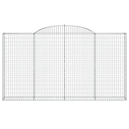vidaXL Arched Gabion Basket 300x30x160/180 cm Galvanised Iron