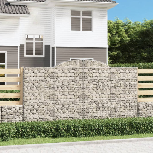 vidaXL Arched Gabion Basket 300x30x160/180 cm Galvanised Iron