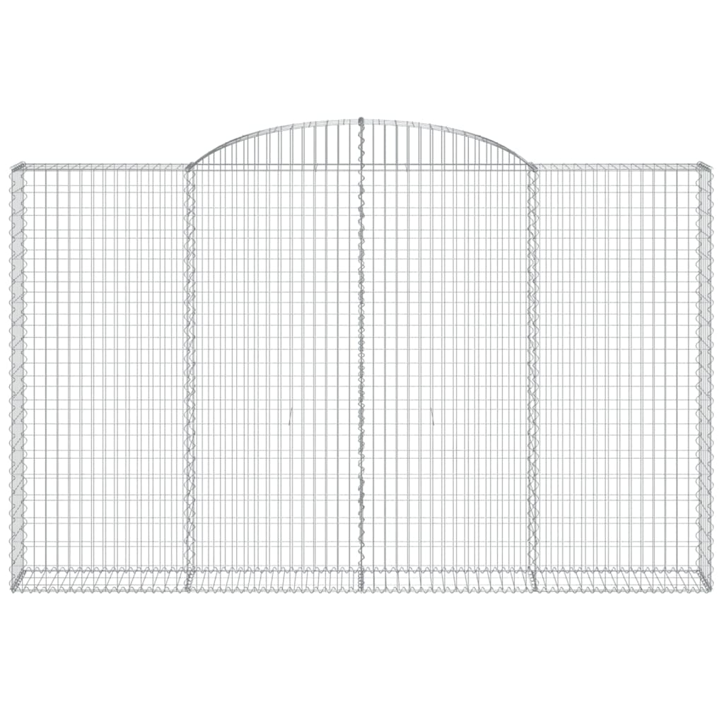 vidaXL Arched Gabion Basket 300x30x180/200 cm Galvanised Iron