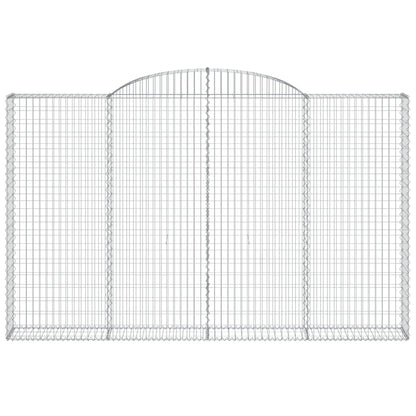 vidaXL Arched Gabion Basket 300x30x180/200 cm Galvanised Iron