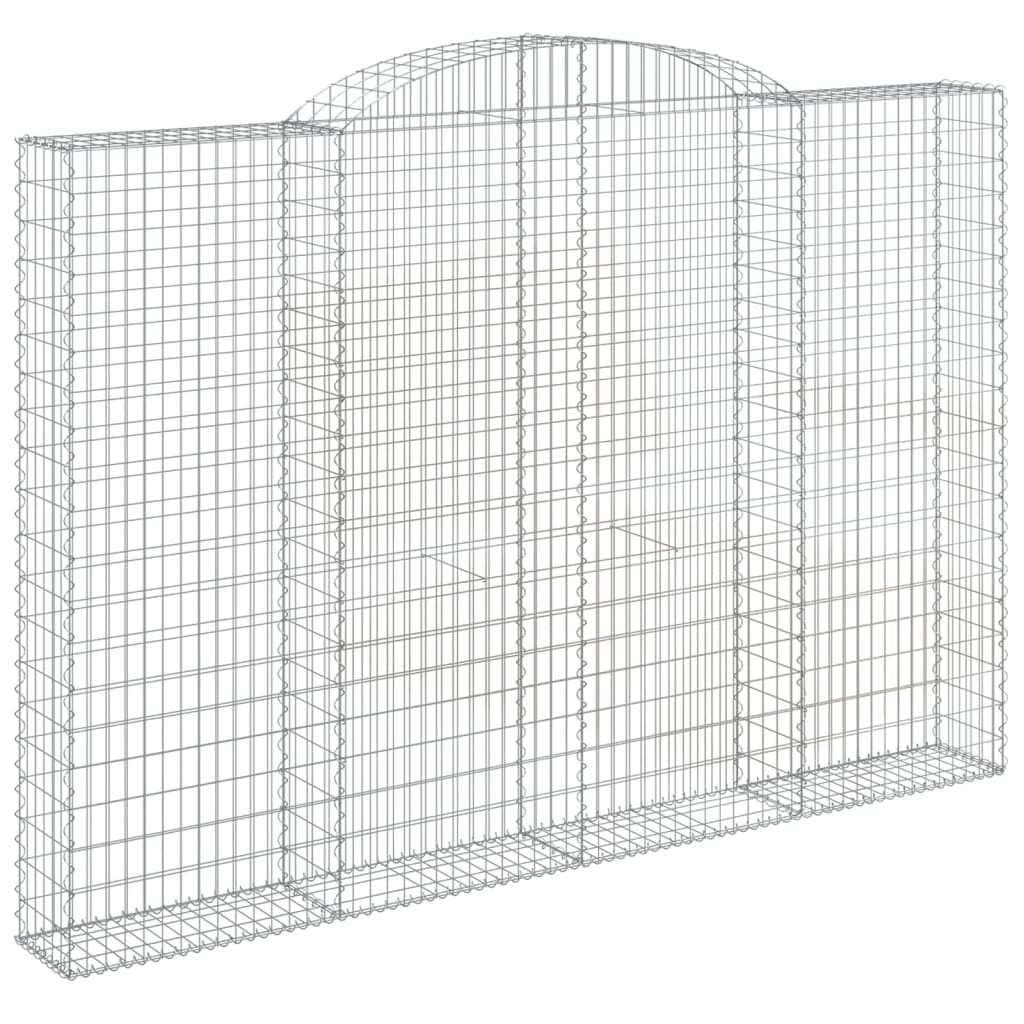 vidaXL Arched Gabion Basket 300x30x200/220 cm Galvanised Iron