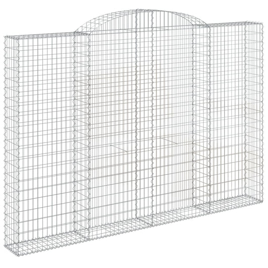 vidaXL Arched Gabion Basket 300x30x200/220 cm Galvanised Iron