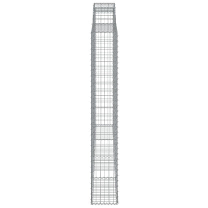 vidaXL Arched Gabion Basket 300x30x200/220 cm Galvanised Iron