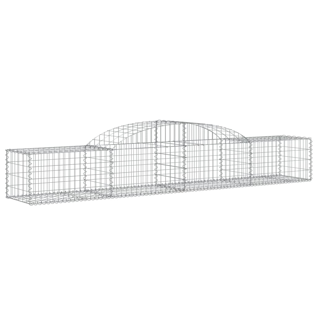 vidaXL Arched Gabion Basket 300x50x40/60 cm Galvanised Iron