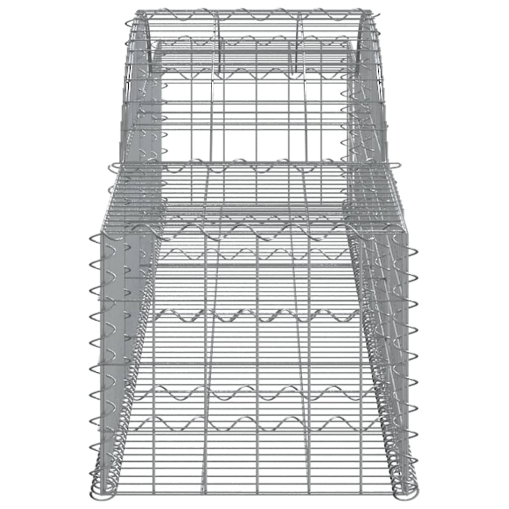 vidaXL Arched Gabion Basket 300x50x40/60 cm Galvanised Iron