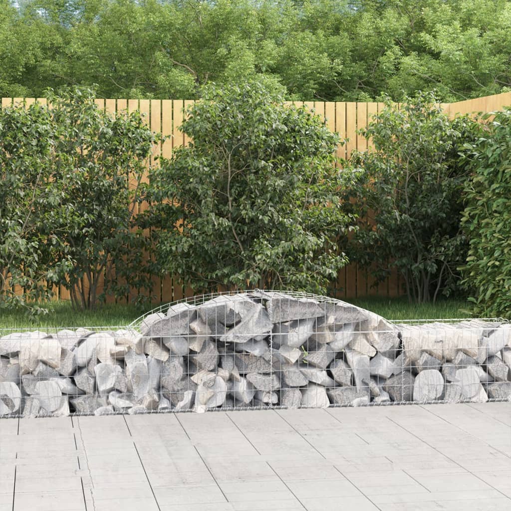 vidaXL Arched Gabion Basket 300x50x40/60 cm Galvanised Iron