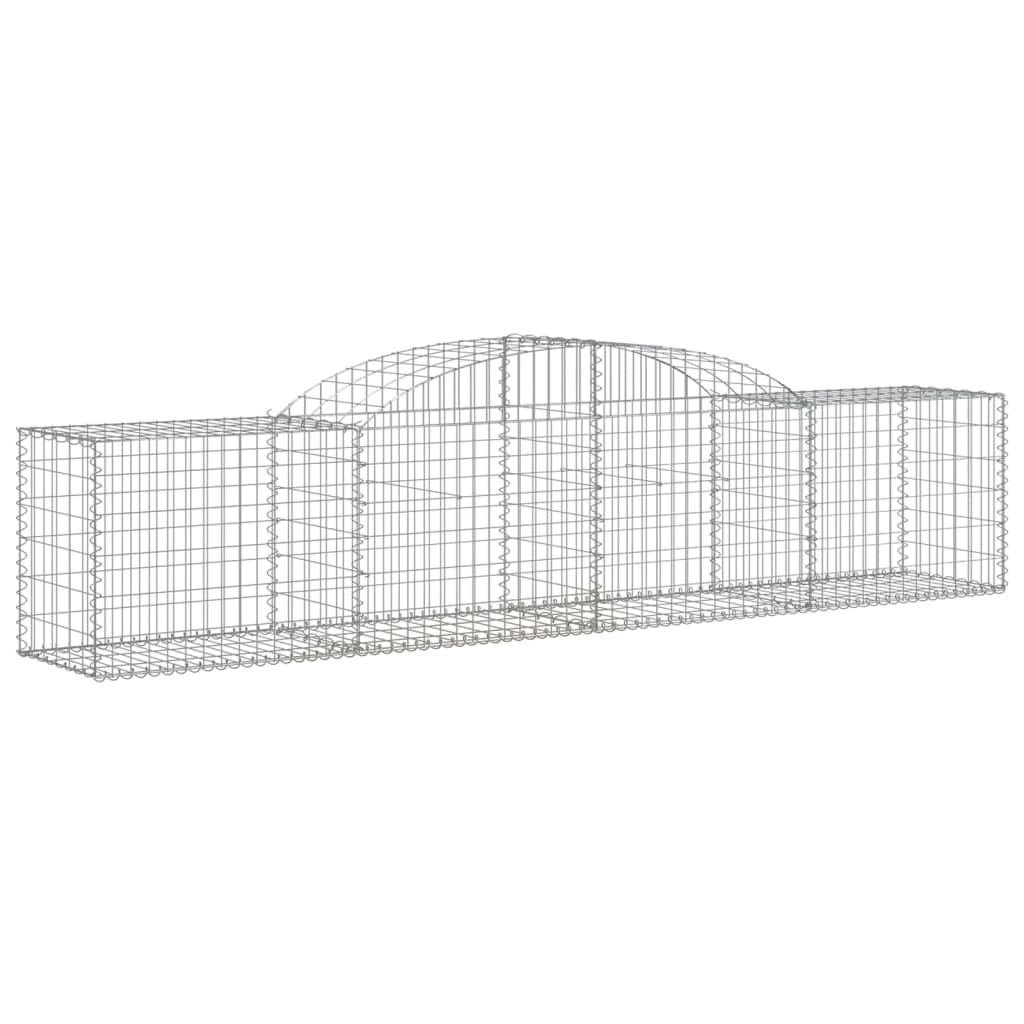 vidaXL Arched Gabion Basket 300x50x60/80 cm Galvanised Iron