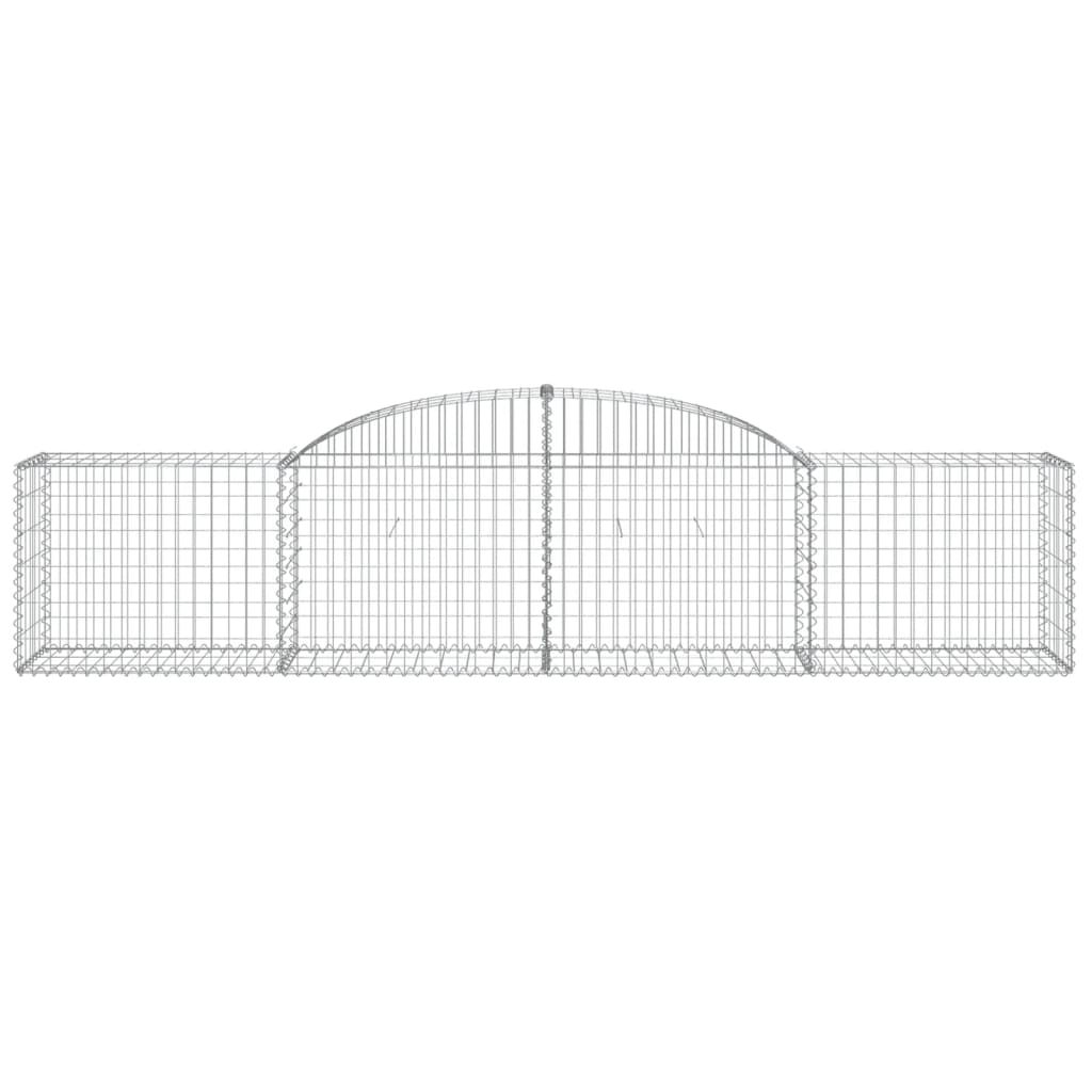 vidaXL Arched Gabion Basket 300x50x60/80 cm Galvanised Iron
