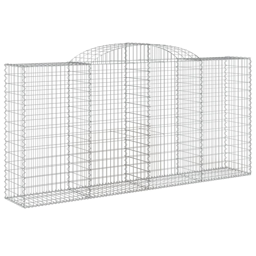vidaXL Arched Gabion Basket 300x50x140/160 cm Galvanised Iron
