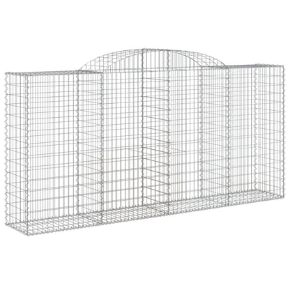vidaXL Arched Gabion Basket 300x50x140/160 cm Galvanised Iron