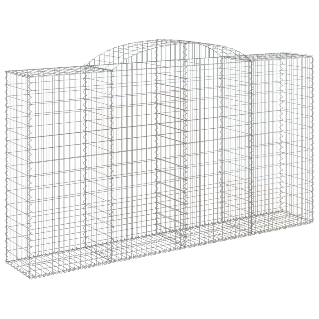 vidaXL Arched Gabion Basket 300x50x160/180 cm Galvanised Iron