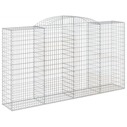 vidaXL Arched Gabion Basket 300x50x160/180 cm Galvanised Iron