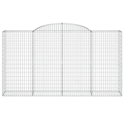 vidaXL Arched Gabion Basket 300x50x160/180 cm Galvanised Iron