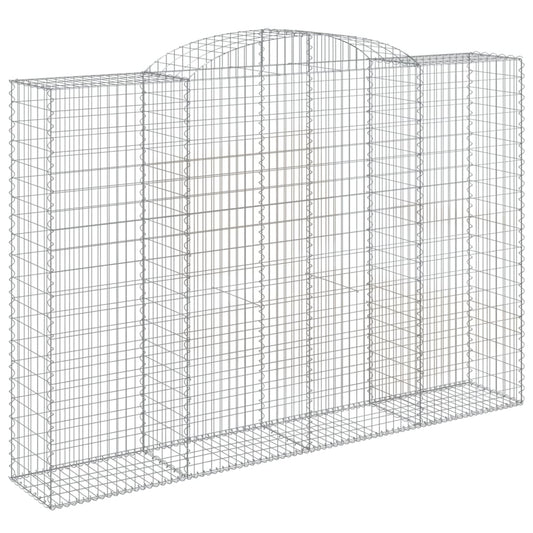 vidaXL Arched Gabion Basket 300x50x200/220 cm Galvanised Iron