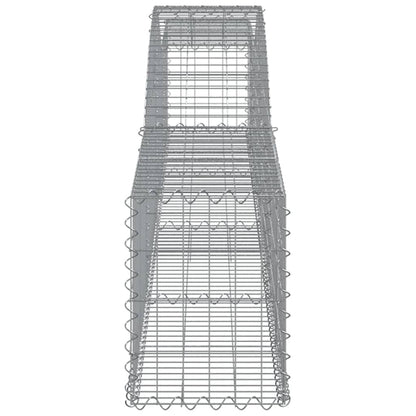 vidaXL Arched Gabion Basket 400x30x40/60 cm Galvanised Iron