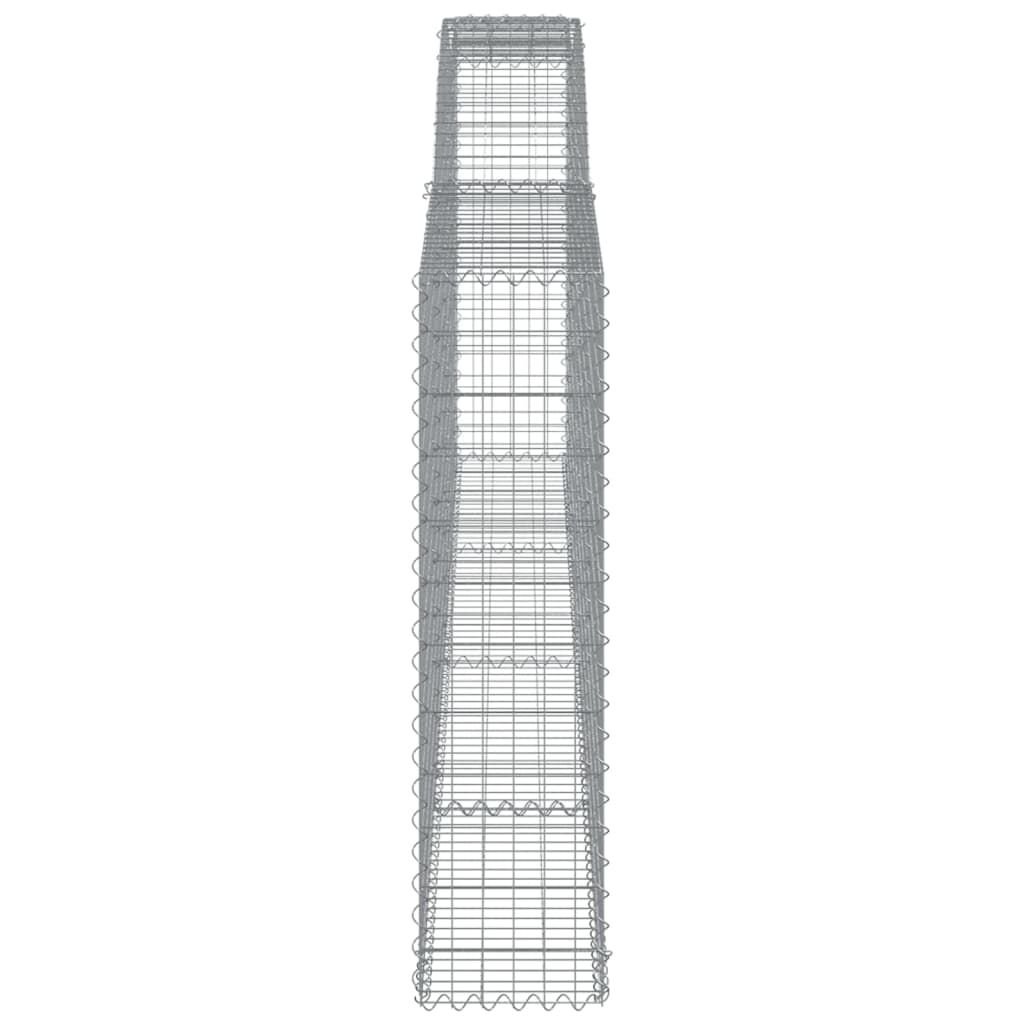 vidaXL Arched Gabion Basket 400x30x120/140 cm Galvanised Iron