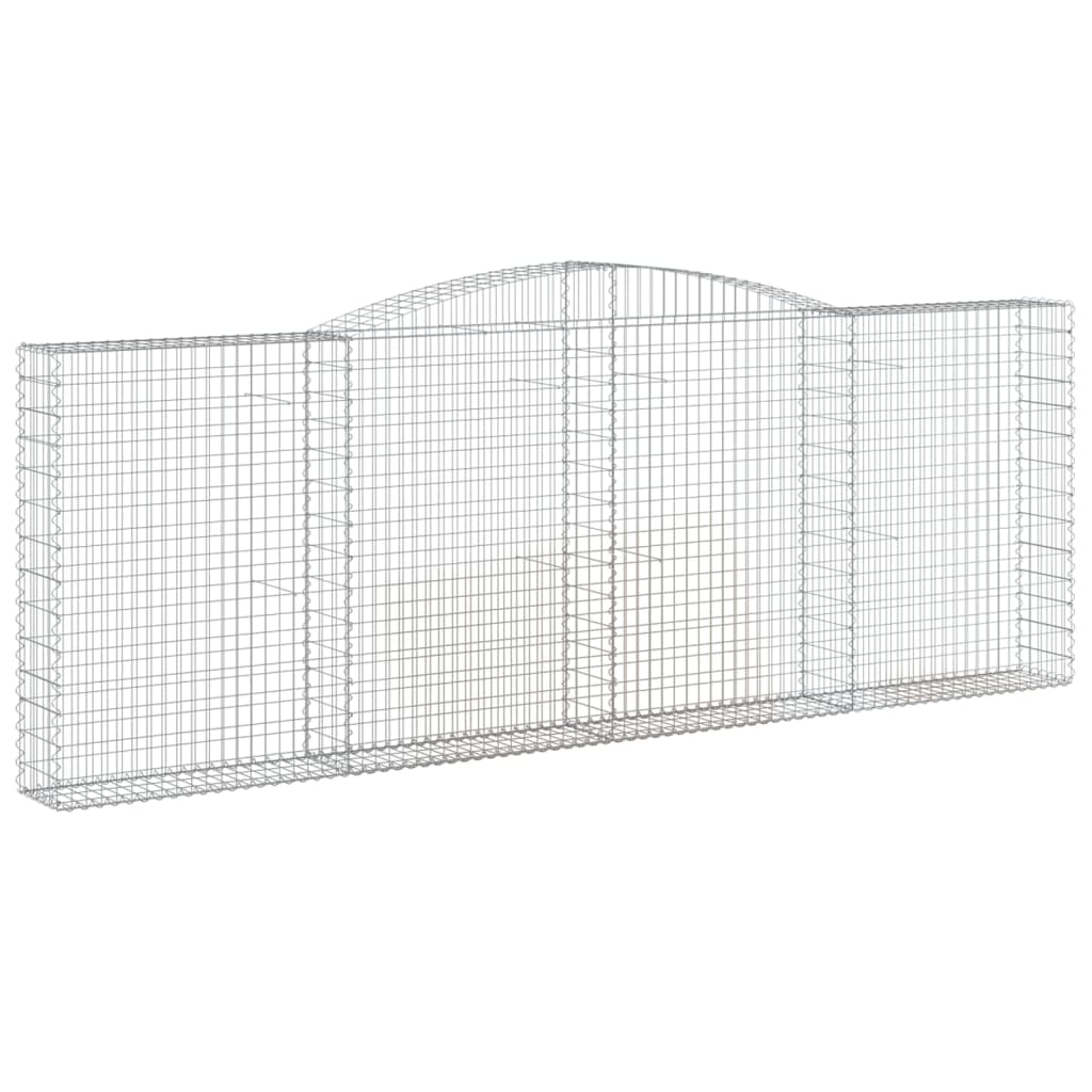 vidaXL Arched Gabion Basket 400x30x140/160 cm Galvanised Iron