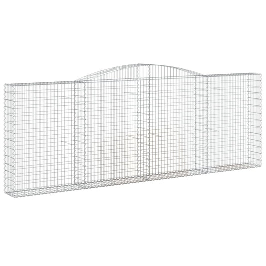 vidaXL Arched Gabion Basket 400x30x140/160 cm Galvanised Iron