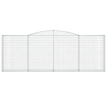 vidaXL Arched Gabion Basket 400x30x140/160 cm Galvanised Iron