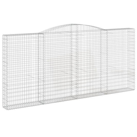 vidaXL Arched Gabion Basket 400x30x180/200 cm Galvanised Iron