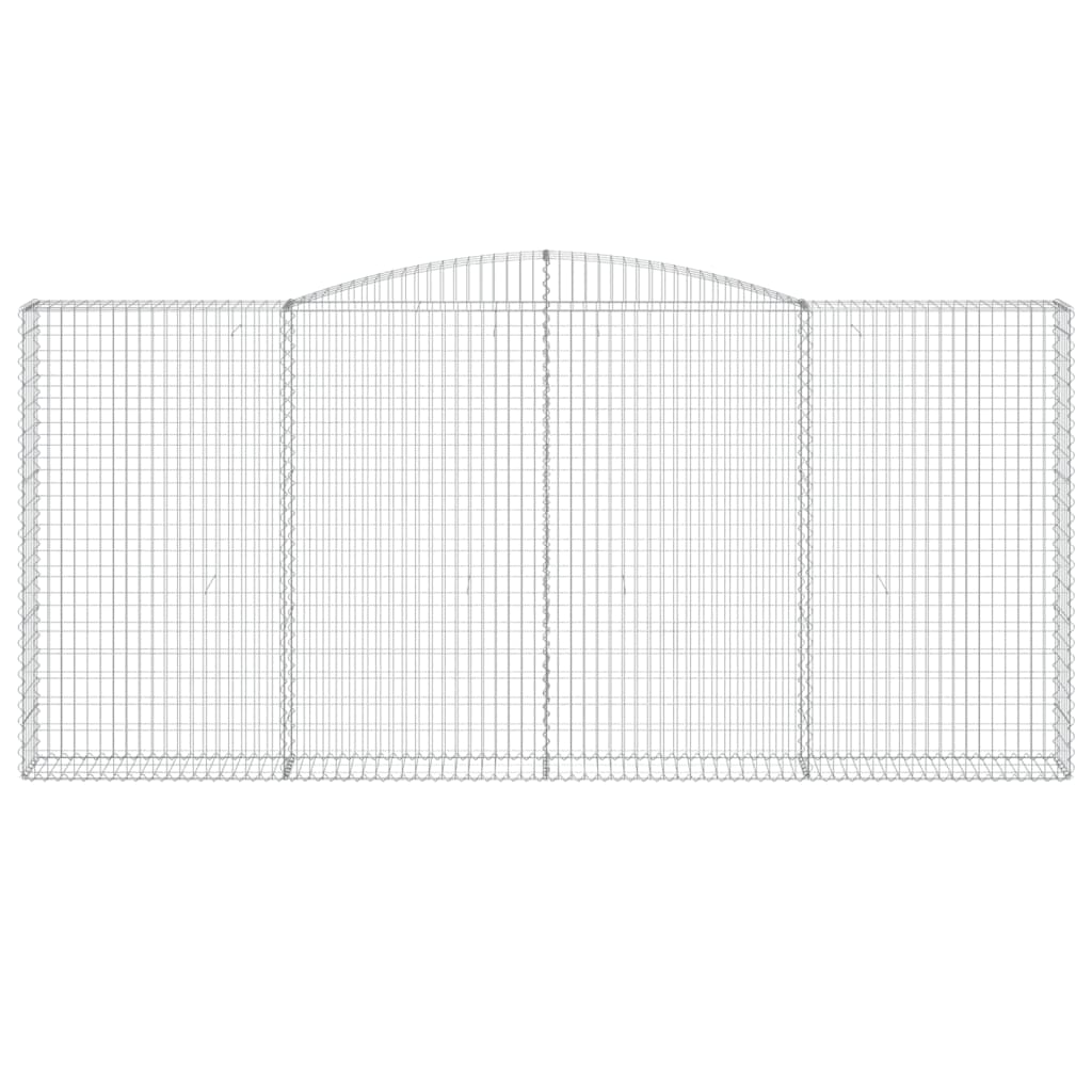 vidaXL Arched Gabion Basket 400x30x180/200 cm Galvanised Iron