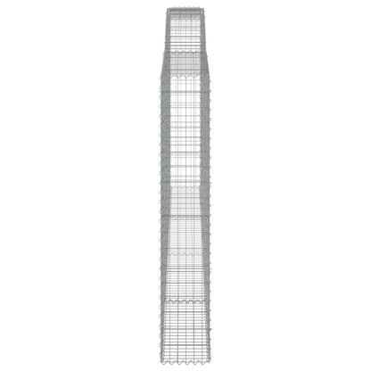 vidaXL Arched Gabion Basket 400x30x180/200 cm Galvanised Iron