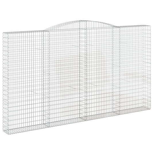vidaXL Arched Gabion Basket 400x30x220/240 cm Galvanised Iron
