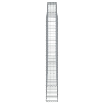vidaXL Arched Gabion Basket 400x30x220/240 cm Galvanised Iron