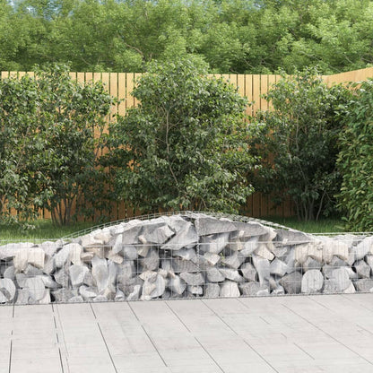vidaXL Arched Gabion Basket 400x50x40/60 cm Galvanised Iron