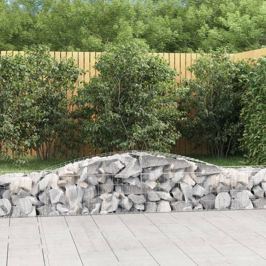 vidaXL Arched Gabion Basket 400x50x40/60 cm Galvanised Iron