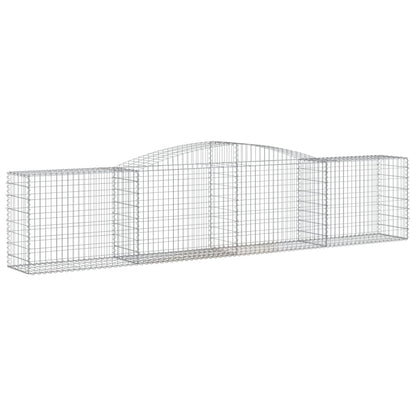 vidaXL Arched Gabion Basket 400x50x80/100 cm Galvanised Iron
