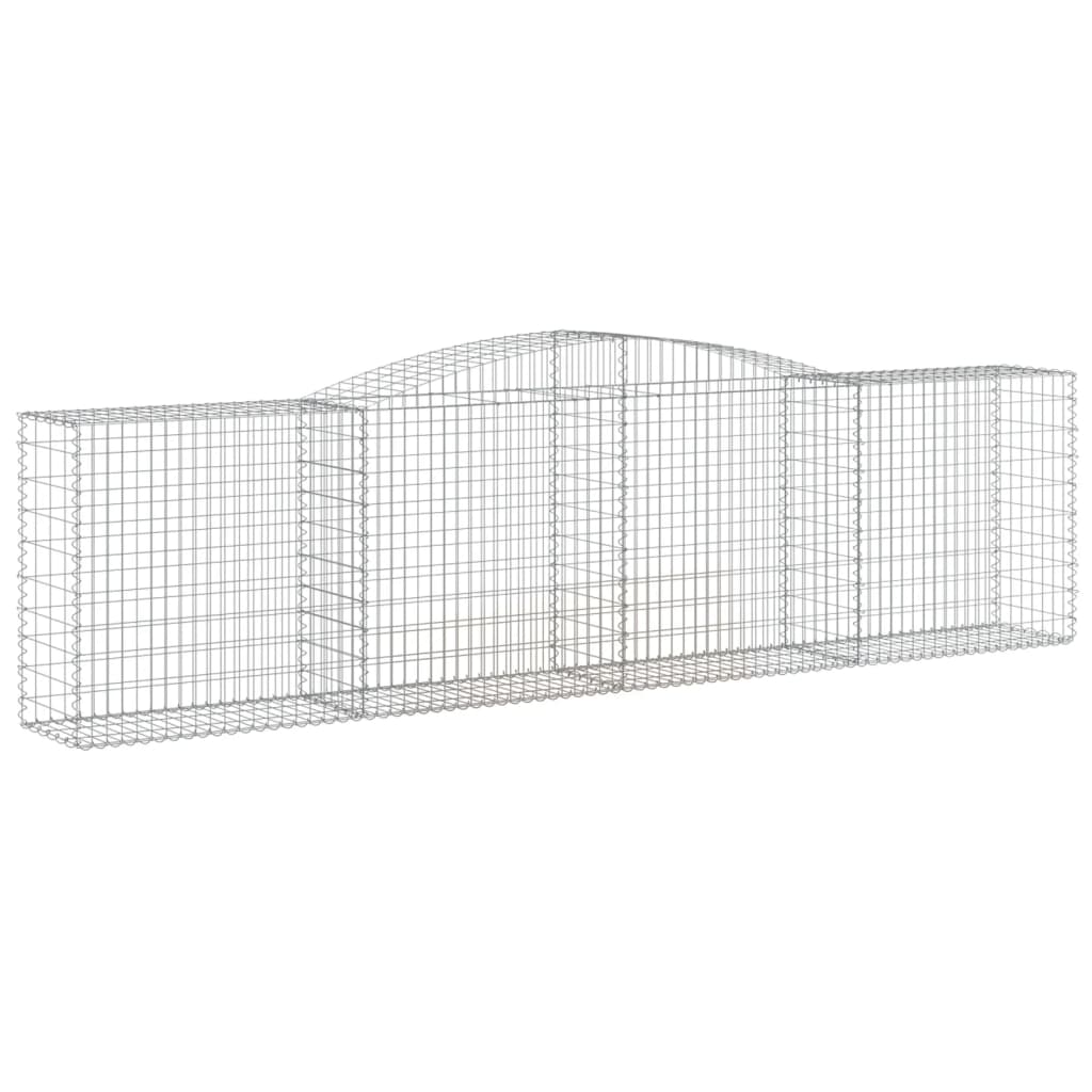 vidaXL Arched Gabion Basket 400x50x100/120 cm Galvanised Iron