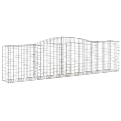 vidaXL Arched Gabion Basket 400x50x100/120 cm Galvanised Iron