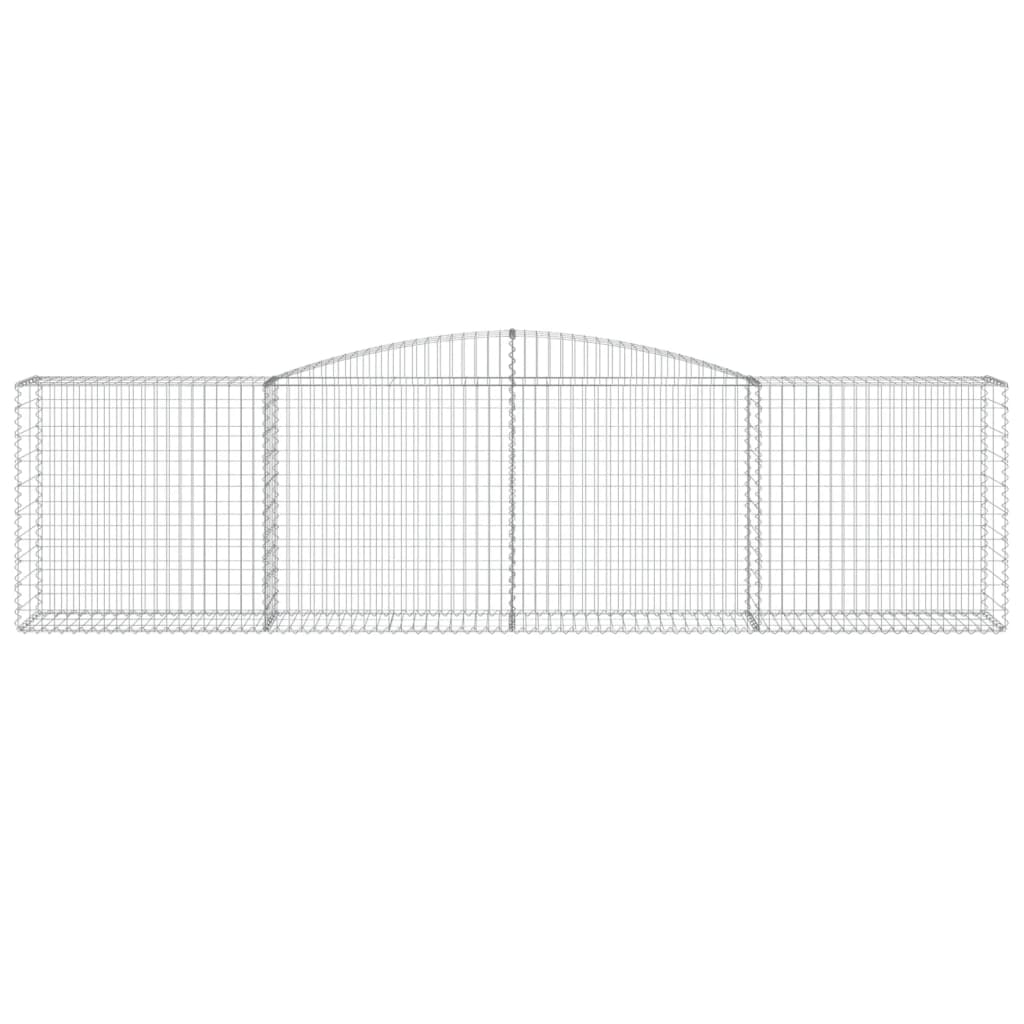 vidaXL Arched Gabion Basket 400x50x100/120 cm Galvanised Iron