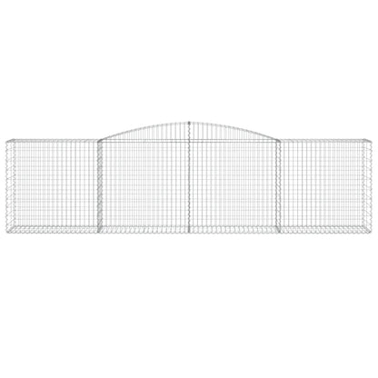 vidaXL Arched Gabion Basket 400x50x100/120 cm Galvanised Iron
