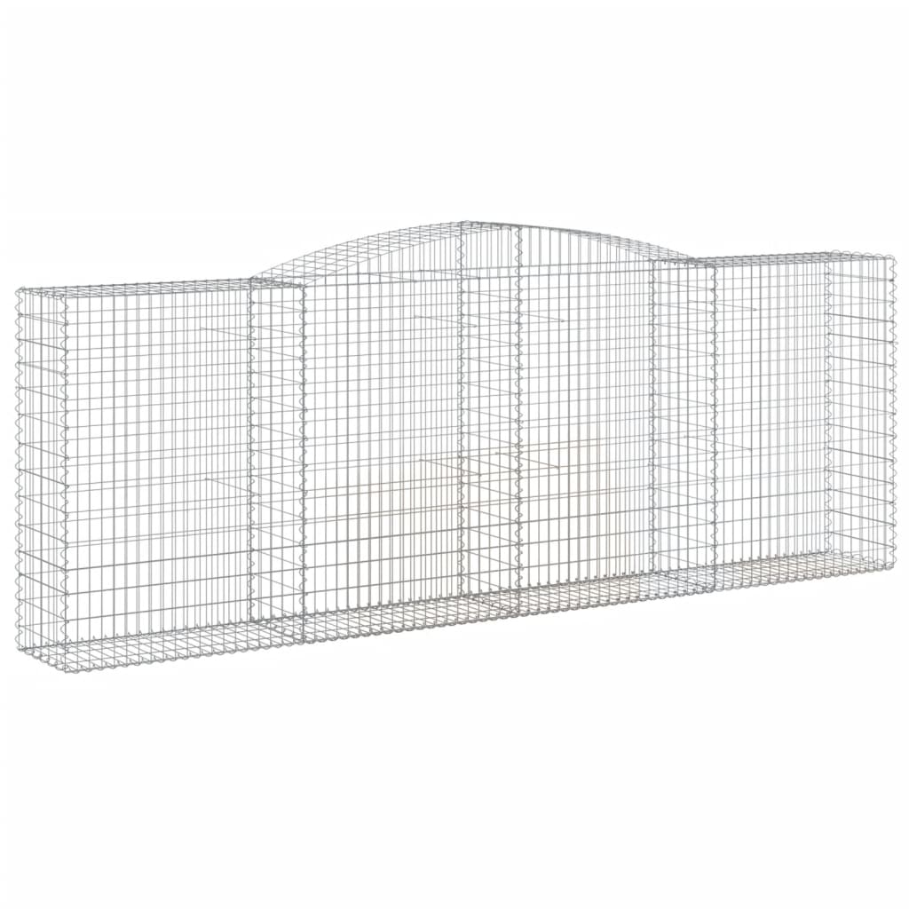 vidaXL Arched Gabion Basket 400x50x140/160 cm Galvanised Iron