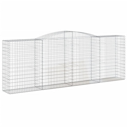 vidaXL Arched Gabion Basket 400x50x140/160 cm Galvanised Iron