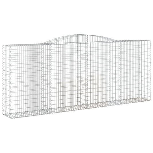 vidaXL Arched Gabion Basket 400x50x160/180 cm Galvanised Iron