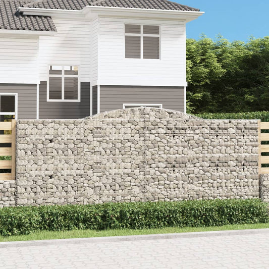 vidaXL Arched Gabion Basket 400x50x160/180 cm Galvanised Iron